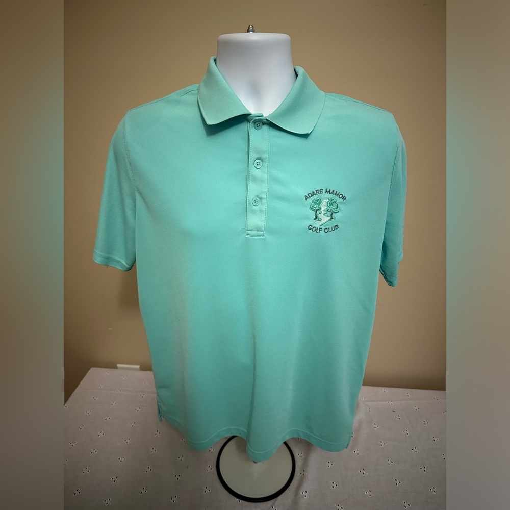 Adare Manor  golf Club Ireland Mens Polo  Med. Light Green By Glen Muir 1891